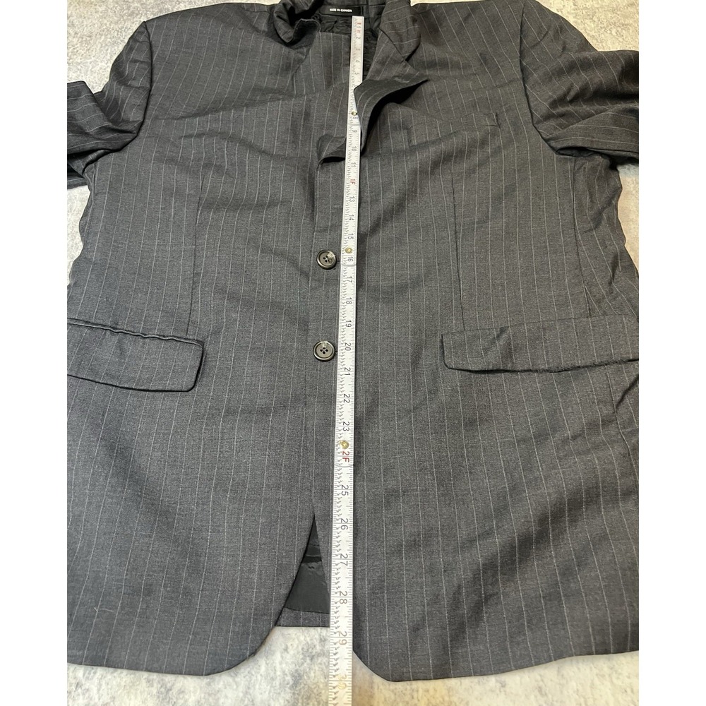 Lauren Ralph Lauren Blazer Mens 42R Gray Pinstripe Wool Suit Jacket Vintage 90s - Picture 11 of 15